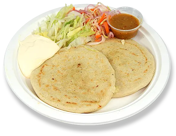 a plate of pupusas with a side of lettuce.